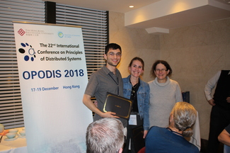 פרס מאמר הסטודנטים המצטיין בכנס OPODIS 2018
