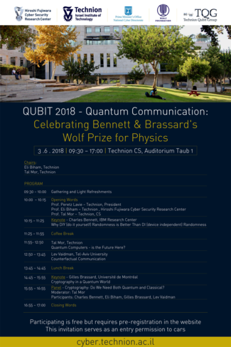 Qubit 2018 - Quantum Communication: Celebrating Bennett & Brassard