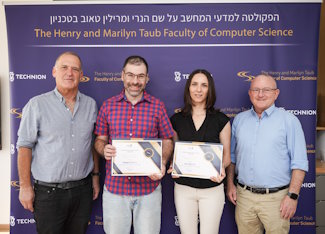 Dr. Gala Yadgar and Dr. Nir Rosenfeld - winning the Taub Prize